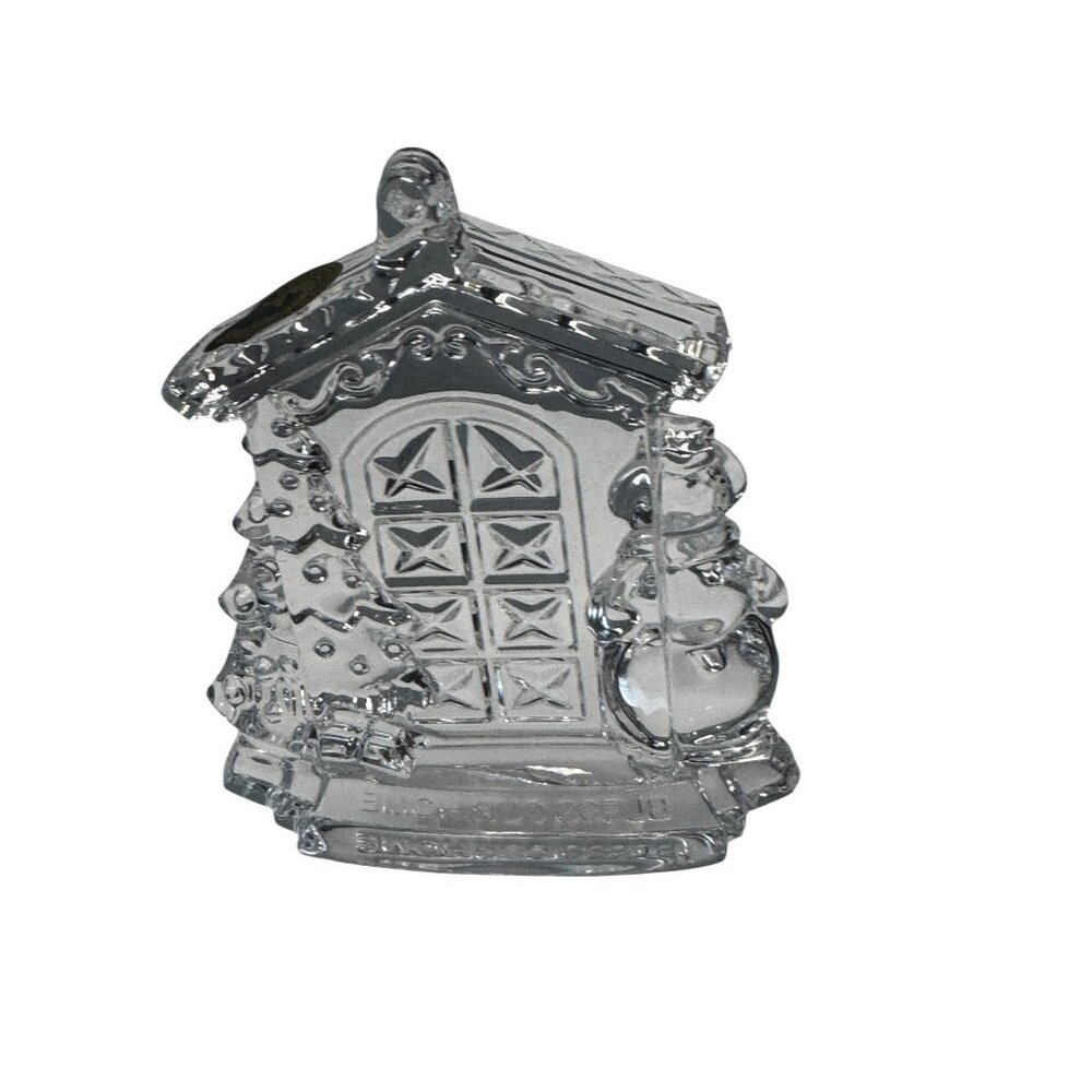 Waterford Bless Our Home Crystal Ornament Clear 4.5" Slovenia Gift Box - Picture 5 of 8